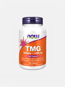 TMG Betain Anidro 1000mg 100 Comprimidos - Now - Crisdietética