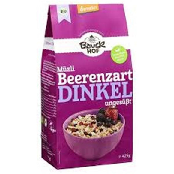 Muesli Espelta, Frutos Secos e Bagas Bio 425g - Bauck Hof - Crisdietética