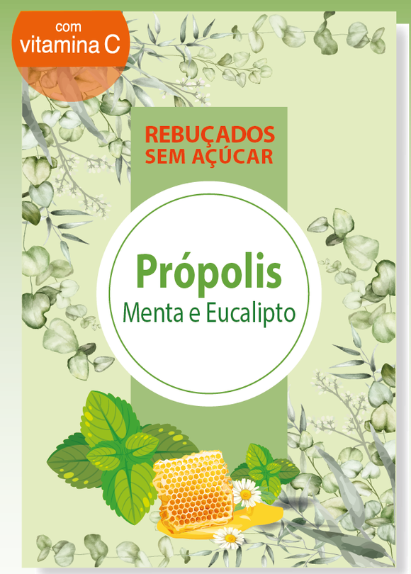 Rebuçados S/Açúcar Própolis (Sabor a Menta e Eucalipto) 75g -2MPharma - Crisdietética