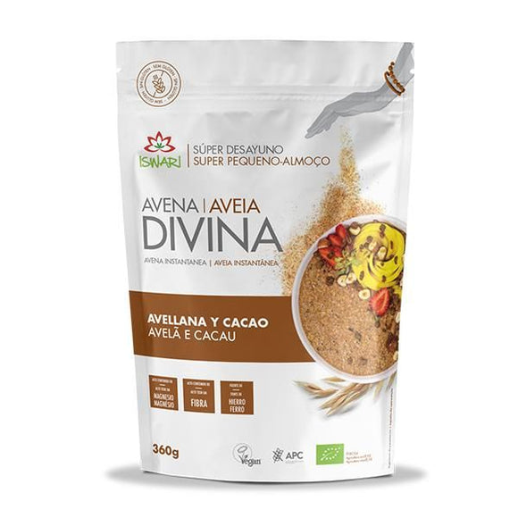 Aveia Divina - Avelã e Cacau Bio 360g- Iswari - Crisdietética