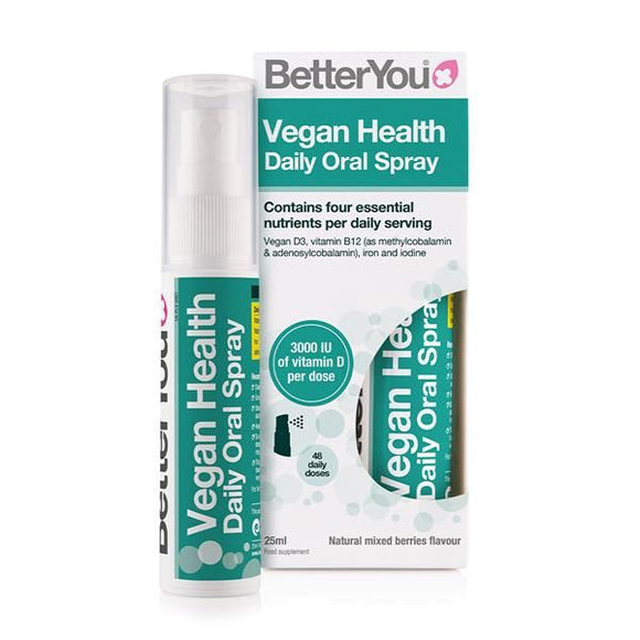 Spray Oral de Vitaminas D3, B12, Ferro e Iodo p/ Vegans 25ml - BetterYou - Crisdietética