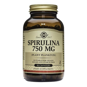 Spirulina 750mg 80 Cápsulas - Solgar - Crisdietética