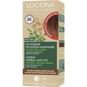 Colorante Capilar Vegetal em pó Bio Vermelho Mogno 100g- Logona - Crisdietética