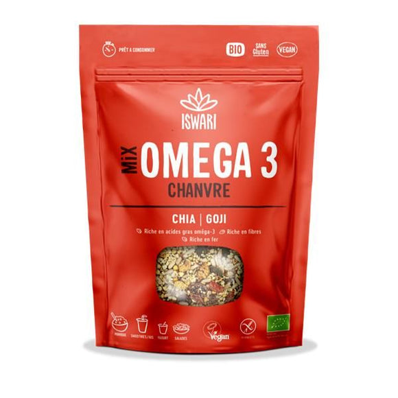 Mix Ómega-3 Bio Cânhamo Chia Goji 200g- Iswari - Crisdietética