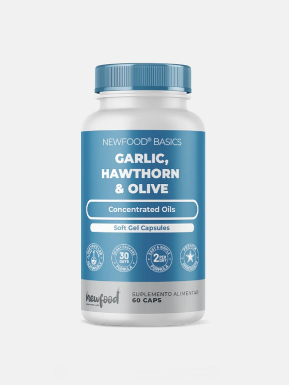 Garlic, Hawthorn & Olive 60 cápsulas - NewFood - Crisdietética