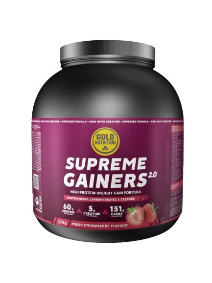 Supreme Gainers 2.0 Morango 2.9KG - GoldNutrition - Crisdietética