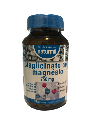 Bisglicinato de Magnésio 750mg 90 Comprimidos -Naturmil - Crisdietética