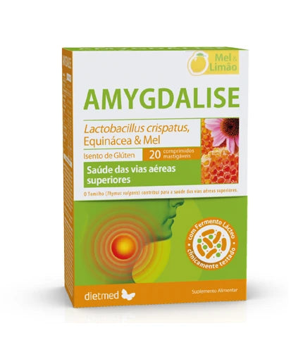 Amygdalise Mel & Limão 20 Comp.Mastigáveis - Dietmed