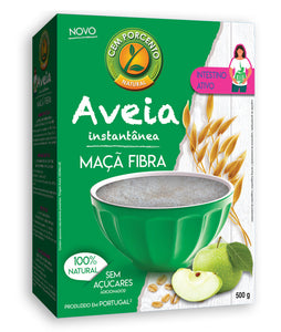 Aveia Instantânea Maça e Fibra 500g- Cem porcento - Crisdietética