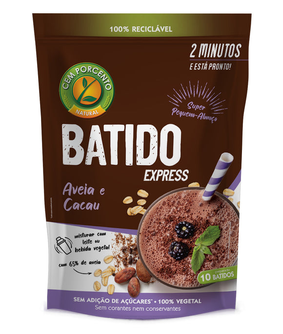 Batido Aveia Cacau Express Super Pequeno-almoço 300g- Cem porcento - Crisdietética