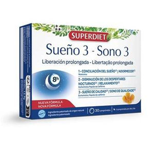 Sono 3 + Melatonina 30 Comprimidos - SuperDiet