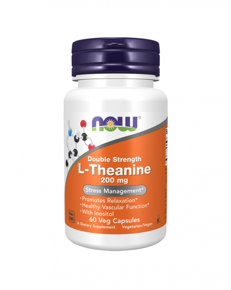 L-Theanine Double Strengh 200mg 60 Cápsulas - Now - Crisdietética