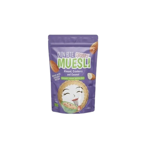 Muesli Coco Amêndoa S/Glúten Bio 300g - Quin Bite - Crisdietética