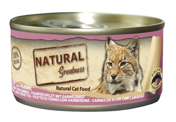 Wetfood Gato Tuna Filet & Prawns 70g- Natural Greatness - Crisdietética