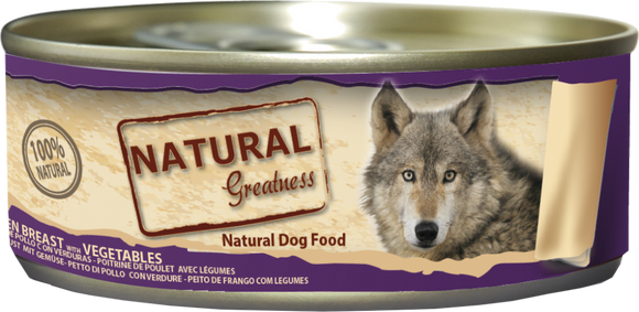 Cão Dog Chicken Breast & Vegetables 156g - Natural Greatness - Crisdietética