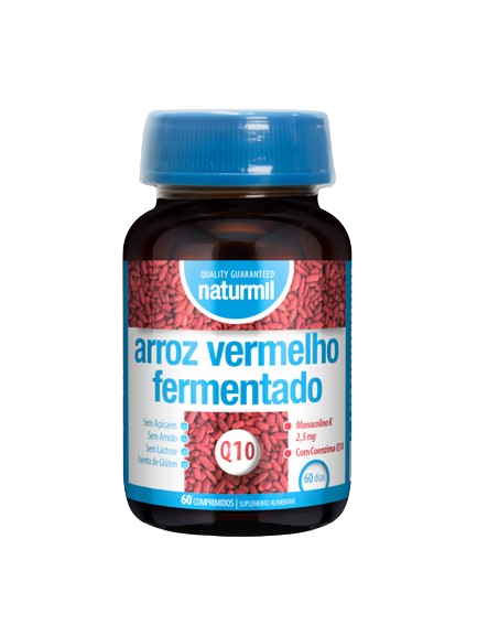 Arroz Vermelho Fermentado 60 comp - Naturmil - Crisdietética