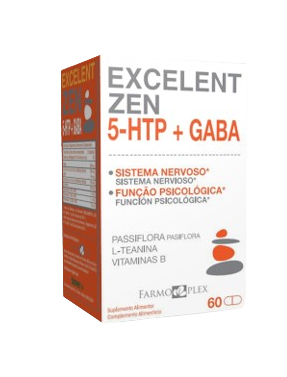 Excelent Zen 5-HTP + Gaba 60 Cápsulas - Farmoplex - Crisdietética