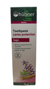 Pasta Dentífrica Proteção Caries com Salva 50ml - Hubner - Crisdietética