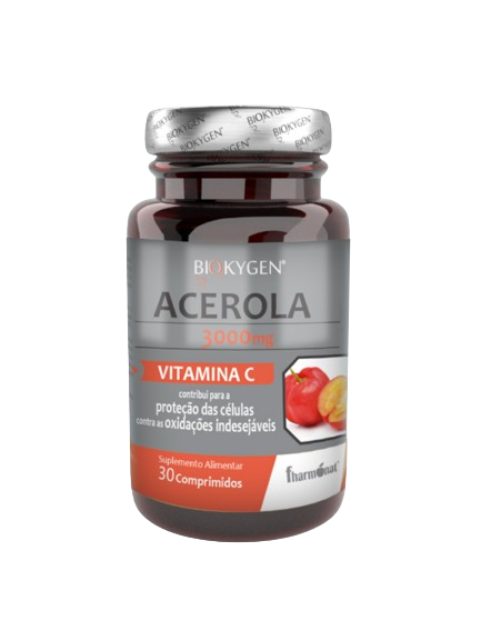 Biokygen Acerola c/Vitamina C 3000 mg 30 Comp - Pharmonat - Crisdietética