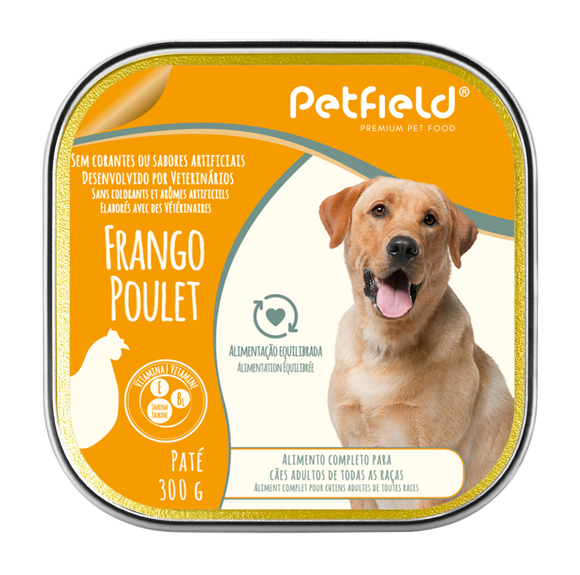 Pate Wetfood Dog Chicken 300g *18 Unidades - Petfield - Crisdietética