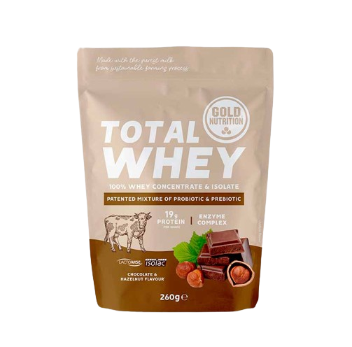 Total Whey 260g - Chocolate Hazelnut - GoldNutrition - Crisdietética