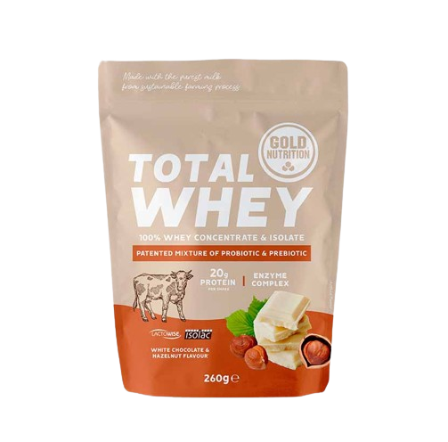 Total Whey 260g - White Chocolate Hazelnut - GoldNutrition - Crisdietética