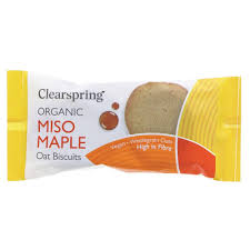 Biscoitos Aveia Miso Xarope de Ácer Bio 40g - Clearspring