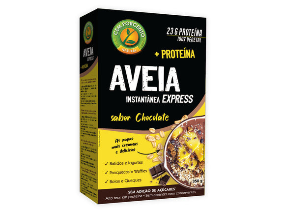 Aveia Proteíca Chocolate Express 350gr - Cem Porcento - Crisdietética