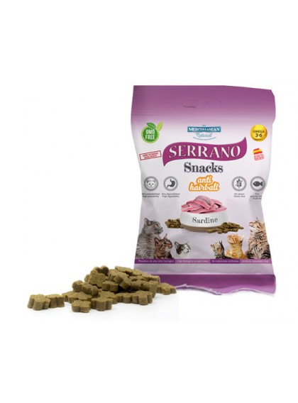 Snack Gato Sardine & Anti Hairball Pack 5x50g - Serrano Snacks - Crisdietética