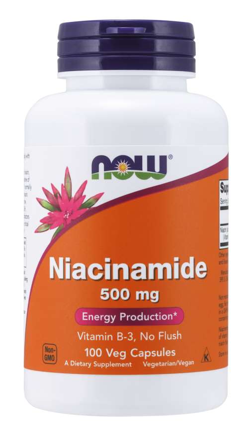 NOW Niacinamide 500mg 100 Cápsulas Vegetais - Crisdietética