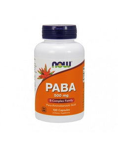 NOW PABA 500mg 100 Cápsulas - Celeiro da Saúde Lda