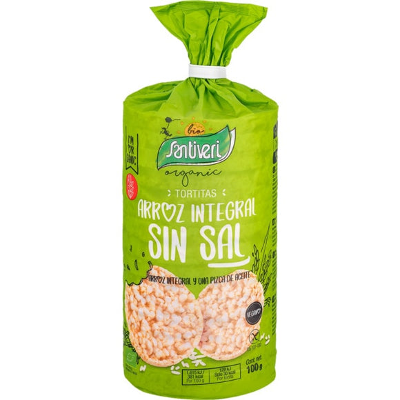 Galletes de Arroz Integral Sem Sal Biológico 130g - Santiveri - Crisdietética