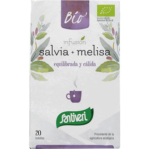 Sanaflor Infusão de Salva + Erva Cidreira Biológico 20 Saquetas - Santiveri - Crisdietética