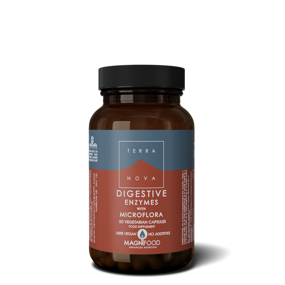 Digestive Enzymes With Microflora 50 Cápsulas - Terra Nova - Crisdietética