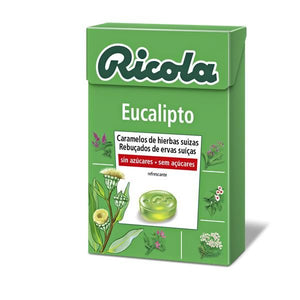 Rebuçados de Ervas Suíças Sabor Eucalipto 50g - Ricola - Crisdietética