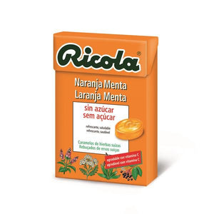 Rebuçados de Ervas Suíças Sabor Laranja e Menta 50g - Ricola - Crisdietética