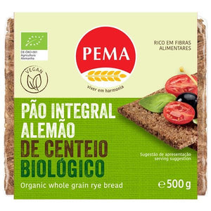 Pão Alemão Integral Centeio Biológico 500g - Pema - Crisdietética