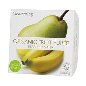 Puré de Pêra e Banana Biológico 200g - ClearSpring - Crisdietética