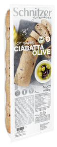 Ciabatta com Azeitonas Sem Glúten Bio 180g - Schnitzer - Crisdietética