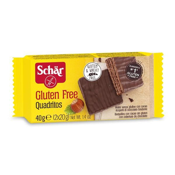 Wafer de Cacau com Cobertura de Chocolate Preto 40g - Schar - Crisdietética