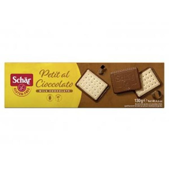 Bolachas Petit com Cobertura de Chocolate 130g - Schar - Crisdietética