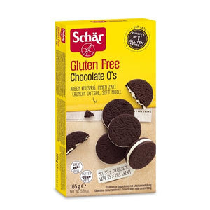 Bolachas de Cacau com Recheio de Creme de Leite 165g - Schar - Crisdietética