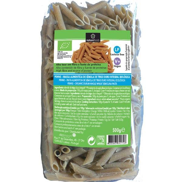 Massa Integral Penne Biológico 500g - Naturefoods - Crisdietética