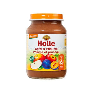 Puré de Maça e Ameixa Biológico 6M 190g - Holle - Crisdietética