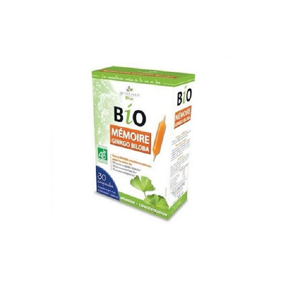 Mémoire Ginkgo Biloba Extra Fort 30 Ampolas - 3 Chenes - Crisdietética