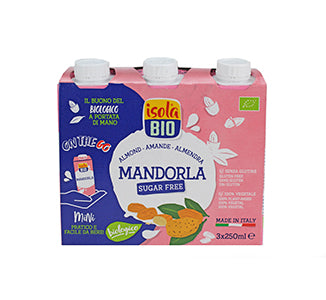 Bebida Amêndoa Sem Açúcar 3x250ml - Isola Bio - Crisdietética