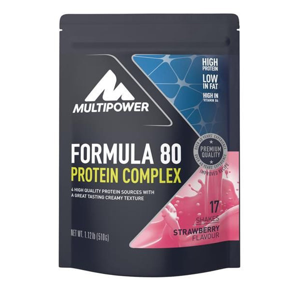 Preparado Proteico Pó Fórmula 80 Morango 510g - MultiPower - Crisdietética