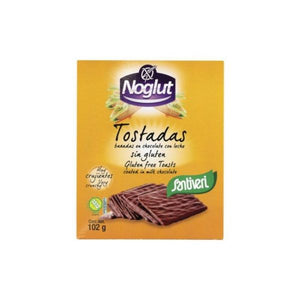 Noglut Tostas de Arroz e Milho Cobertas com Chocolate ao Leite 102g - Santiveri - Crisdietética