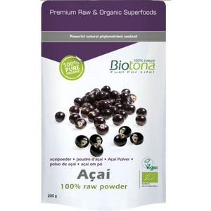 Açai 100% Raw Powder 200g - Biotona - Crisdietética