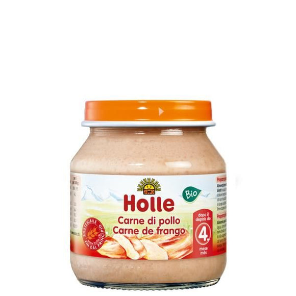 Puré de Carne de Frango Biológico 4M 125g - Holle - Crisdietética